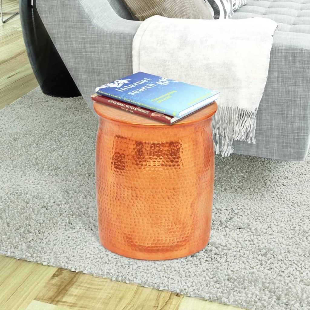 vidaXL Hocker Beistelltisch Gehämmertes Aluminium Blumenhocker Sitzhocker 36 x 42 cm Gold, 36 x 42 c