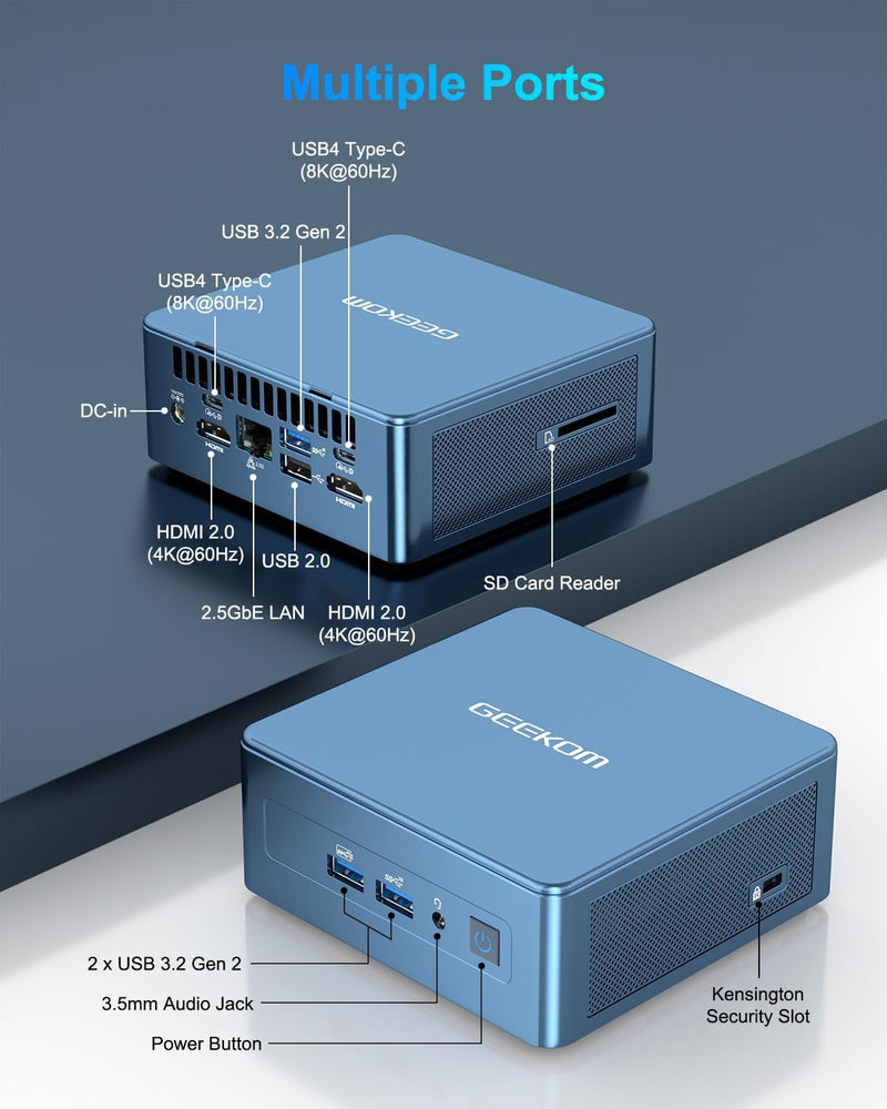 GEEKOM NUC Mini PC Mini IT13, 13. Gen Intel i7-13620H (10 Kerne, 16 Threads, bis zu 4,9 GHz) Mini Co