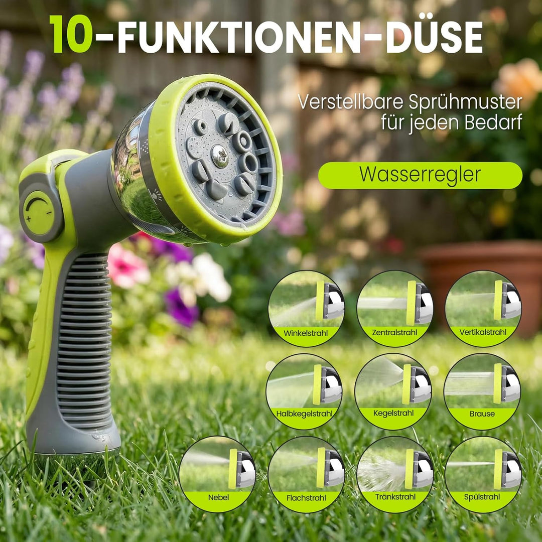 Schlauchtrommel Wasser 30m + 2m, 180° Schwenkbar Wand-Schlauchbox, Automatischer Gartenschlauch trom