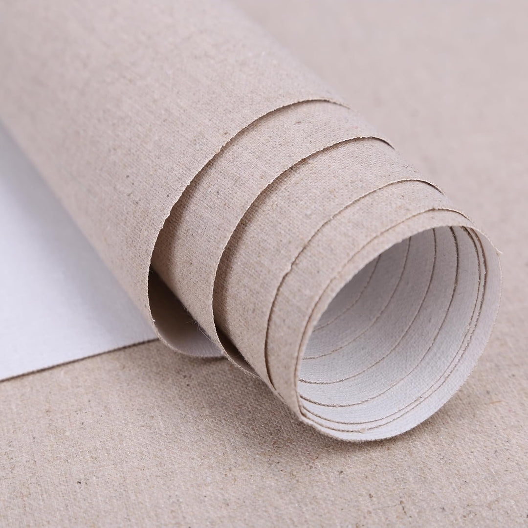 TOUROCMONT Leinwand auf Rolle grundiert 3M Leinen -400 g/m² Leinen Maltuch Breite 108 cm Länge 10M 1