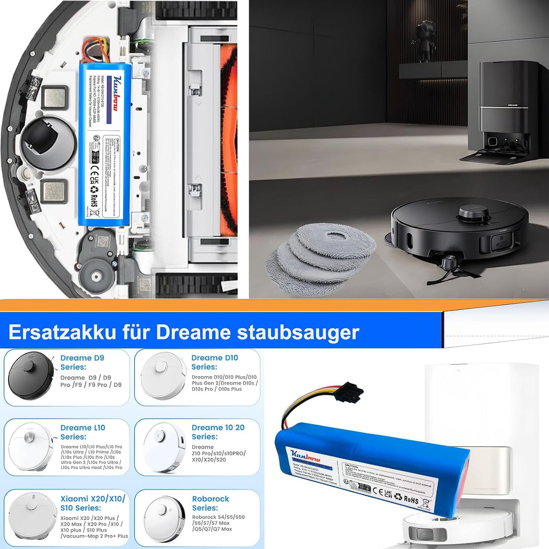6700mAh Ersatzakku für Dreame L10s Ultra / L10 / L10s / Z10 Pro, Akku für Dreame D10/D10s/D10 Plus/D