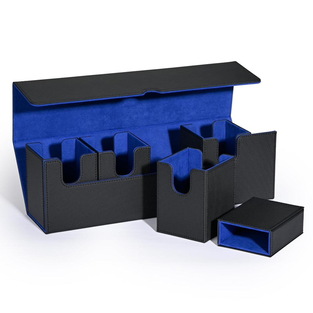 UAONO Sammelkarten Box mit Würfelablage für MTG YuGiOh, 5-in-1-Deckboxen für 900+ Karten, Premium-Ka