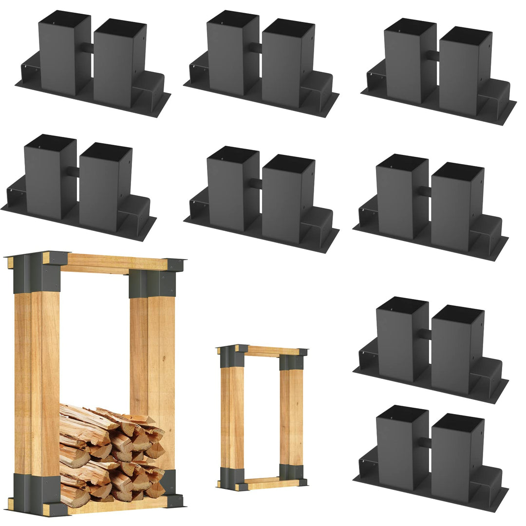 YRHome Holzstapelhilfe Feuerverzinkt stabile Holz Stapelhilfe Stapelhilfe Holzstapelhalter Brennholz