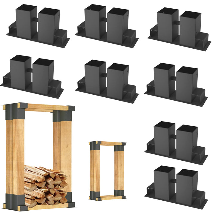 YRHome Holzstapelhilfe Feuerverzinkt stabile Holz Stapelhilfe Stapelhilfe Holzstapelhalter Brennholz