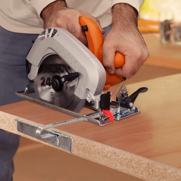 WORX WX425 Handkreissäge 1200W - zum Sägen von Holz, Aluminium & Stahl - präzise Gehrungsschnitte –
