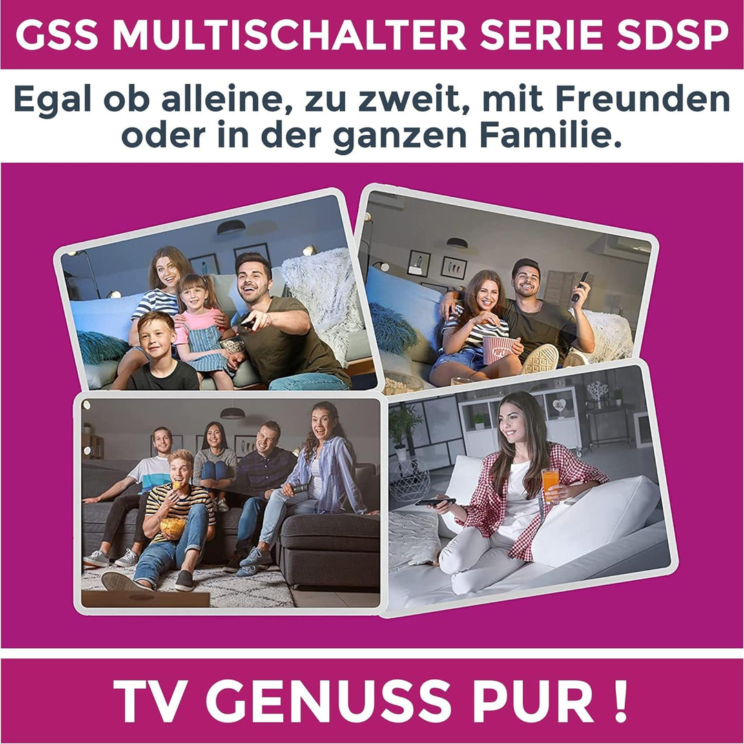 GSS Multischalter 9/32 für 2 Satelliten &amp; 32 Teilnehmer inkl. Aufdrehhilfe - für 2 Quad oder 2 Quatt