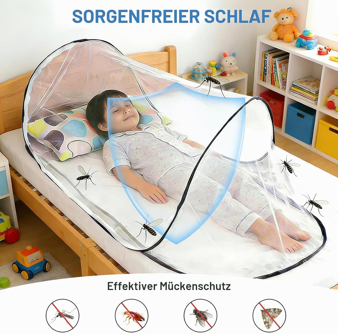 Moskitonetz Pop Up Einzelbett, 200 x 80 x 56 cm Moskitonetz Reise Faltbares Mosquito Netz Reise Ohne