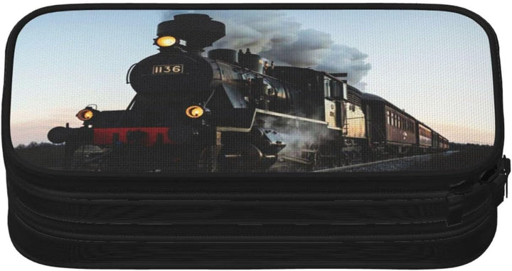 Federmäppchen Dampfzugbahn Federmappe Etui für Jungen Mädchen Grosse Schulsachen Federtasche Schulmä