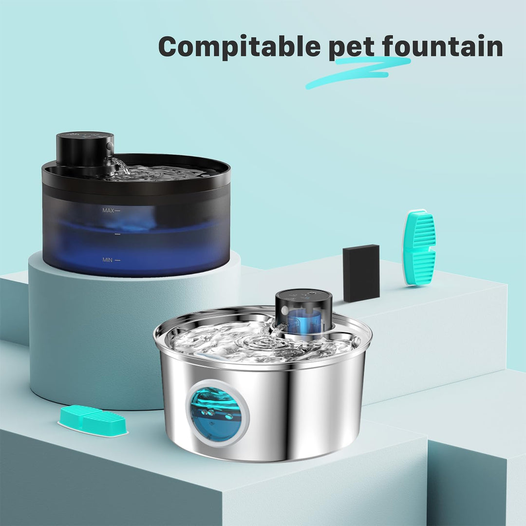FOFNON 12 Filter für Katzenbrunnen, 6 Stück Filter + 6 Stück Schaumstofffilter für Katzentrinkbrunne