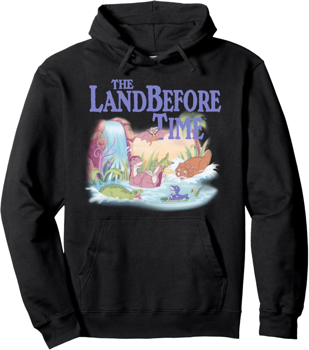 Land Before Time Pastel Dinosaur Friends Splashing Around Pullover Hoodie