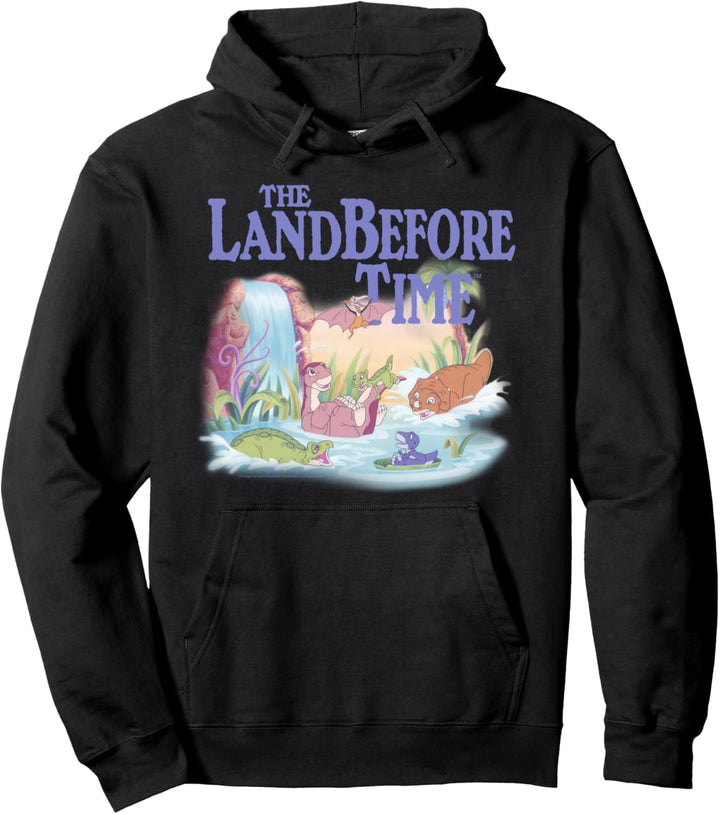 Land Before Time Pastel Dinosaur Friends Splashing Around Pullover Hoodie