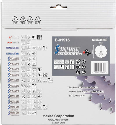 Makita Sägeblatt Efficut Holz für Akku Handkreissägen (235 x 2,2 x 30 mm, 24 Zähne) B-62985