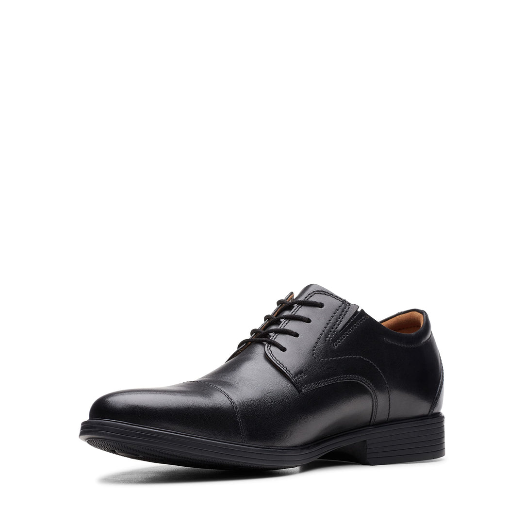 Clarks Whiddon Cap für Herren 39 EU Schwarzes Leder, 39 EU Schwarzes Leder