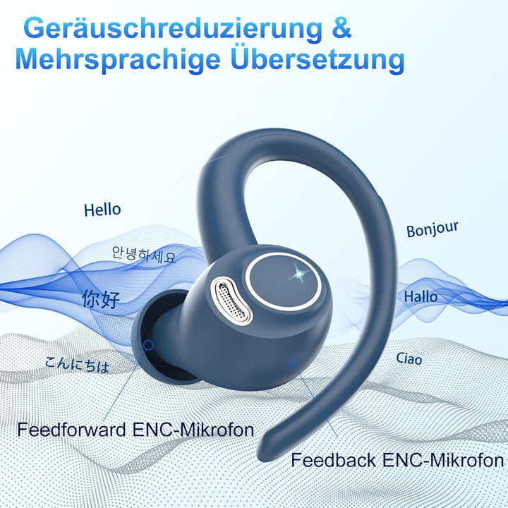 AI Kopfhörer Übersetzer, 3-in-1 Bluetooth 5.4 Echtzeit Sprachübersetzungs Kopfhörer, 164 Sprachen mi