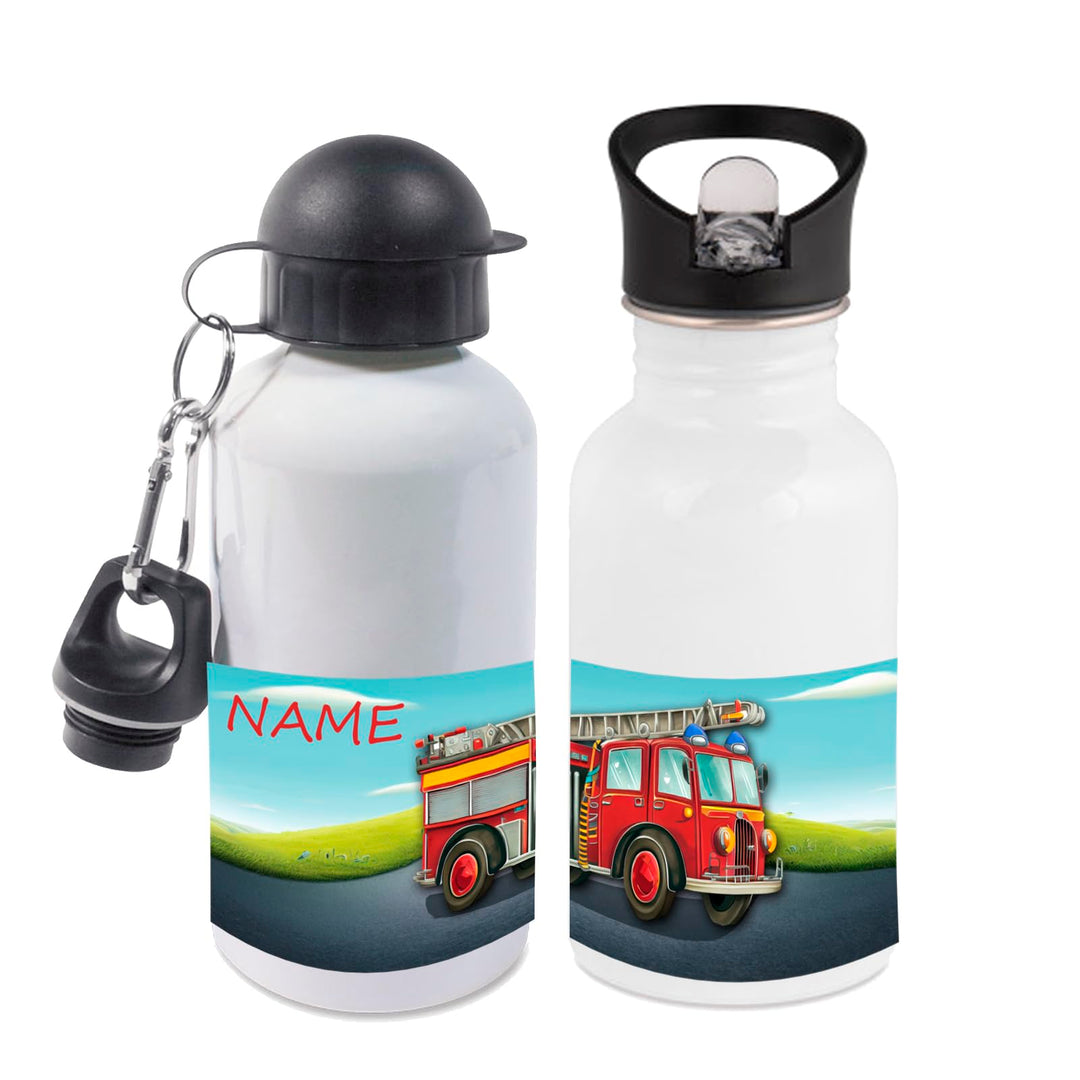 Trinkflasche mit Name/wahlweise 400ml, 500ml oder 600ml + Schriftwahl für Name + Edelstahl oder Alum