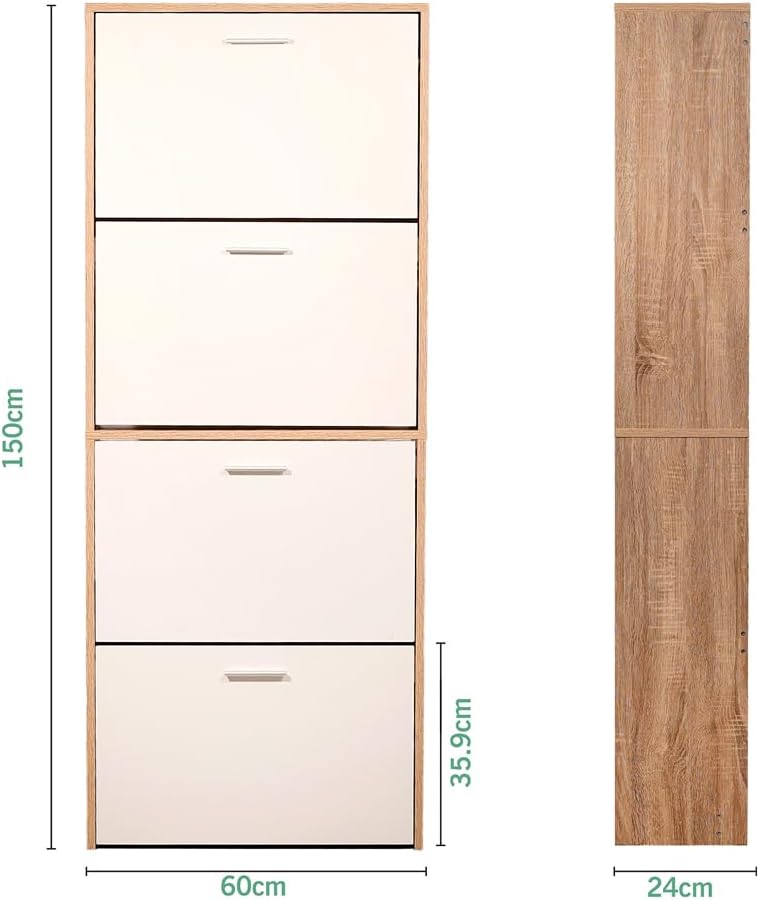 CASABEL Schuhschrank für 24 Paar – Schrank mit grossem Fassungsvermögen für Eingangsbereich, Flur –