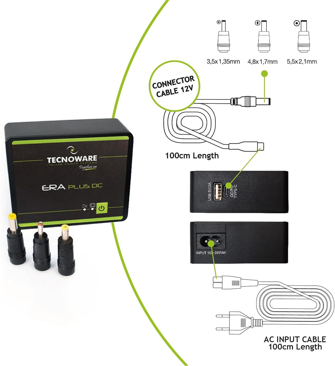 Tecnoware Power Systems Mini UPS ERA Plus DC für WiFi/Modem, Videoüberwachung, Nicht für Gaming-PC/K