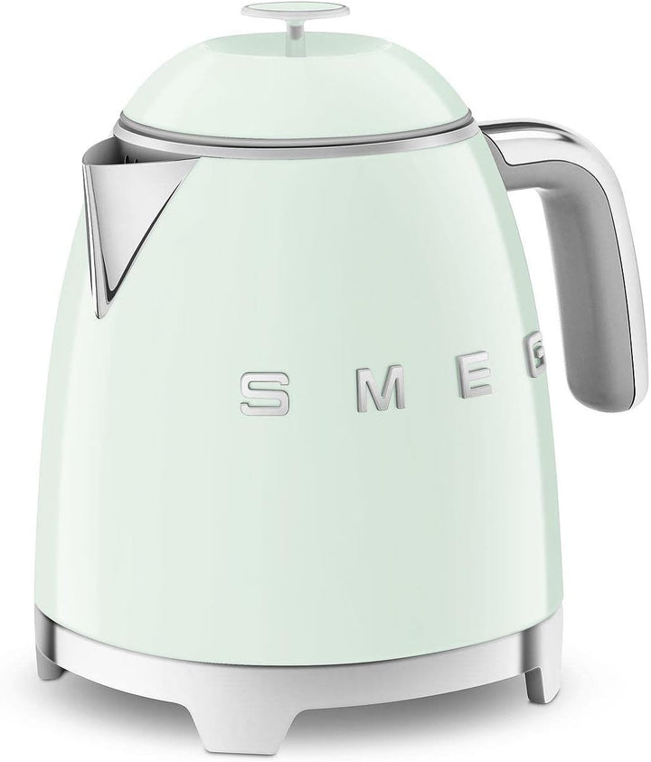 Smeg, Kleiner elektrischer Wasserkocher KLF05PGEU 0,8 L, Edelstahlfilter, Sicherheitsautomatik, Wass