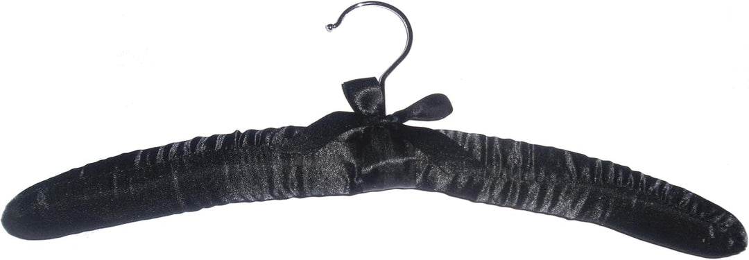 Kleiderbügel gepolstert, Satin schwarz 10 STK., Schwarz