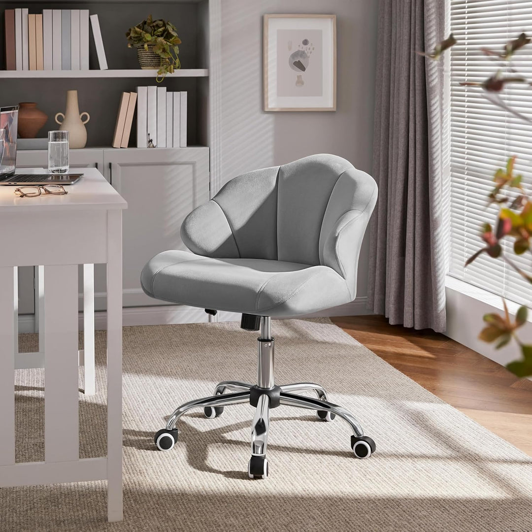 Yaheetech Bürostuhl Ergonomisch Schreibtischstuhl höhenverstellbar Drehstuhl, Bürosessel in Muschelf