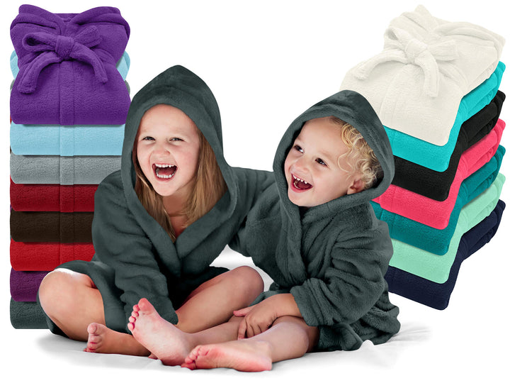 Kinder Bademantel - Kuschelfleece für Jungen u Mädchen 1522.2202 9-11 Jahre Anthrazit, 9-11 Jahre An