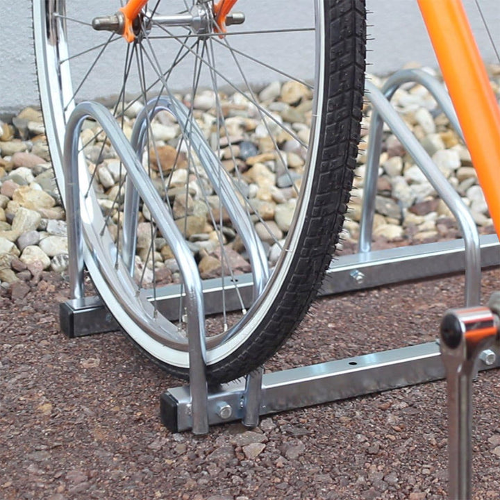 Relaxdays Fahrradständer, Für 4 Fahrräder, Boden- und Wandmontage, Mehrfachständer, HBT: ca. 26 x 10