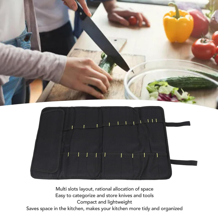 lyrlody Kochmesser -Tasche, Multifunktionale Messerhalter Protectors Raumsparen 20 Slots Chef Messer