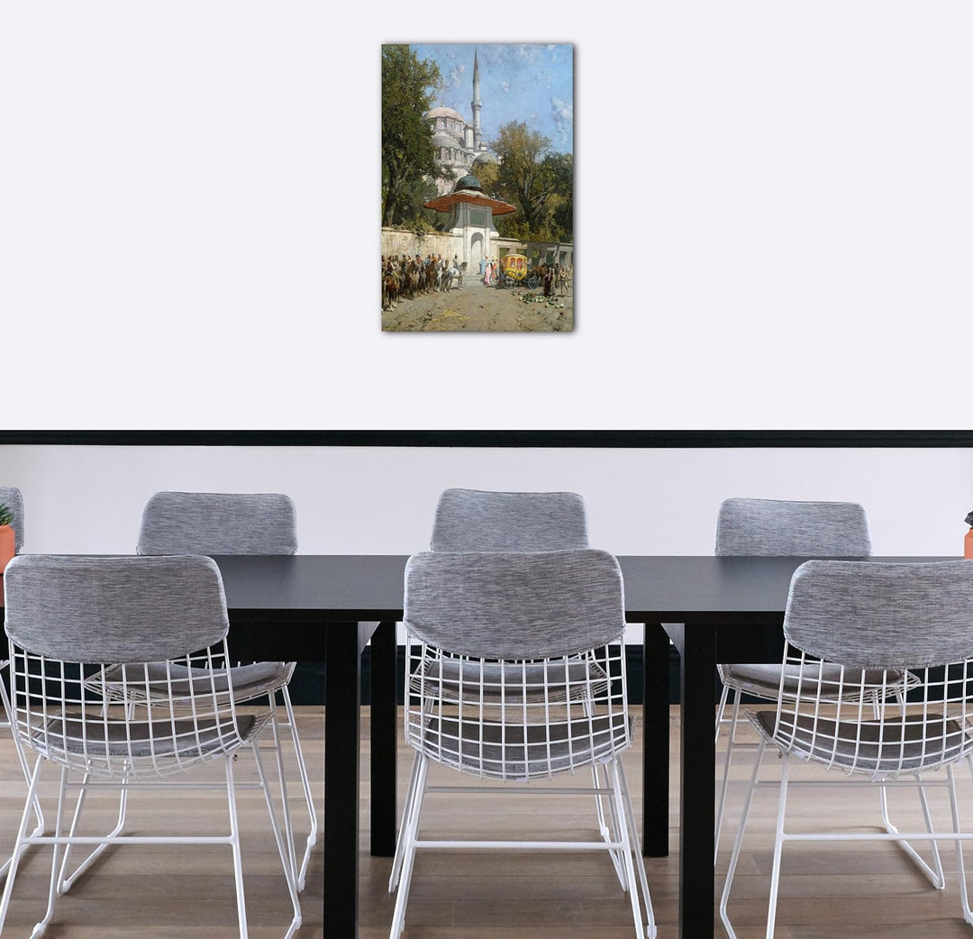Printed Paintings Leinwand (70x100cm): Alberto Pasini - Eine Moschee 70x100 cm, 70x100 cm