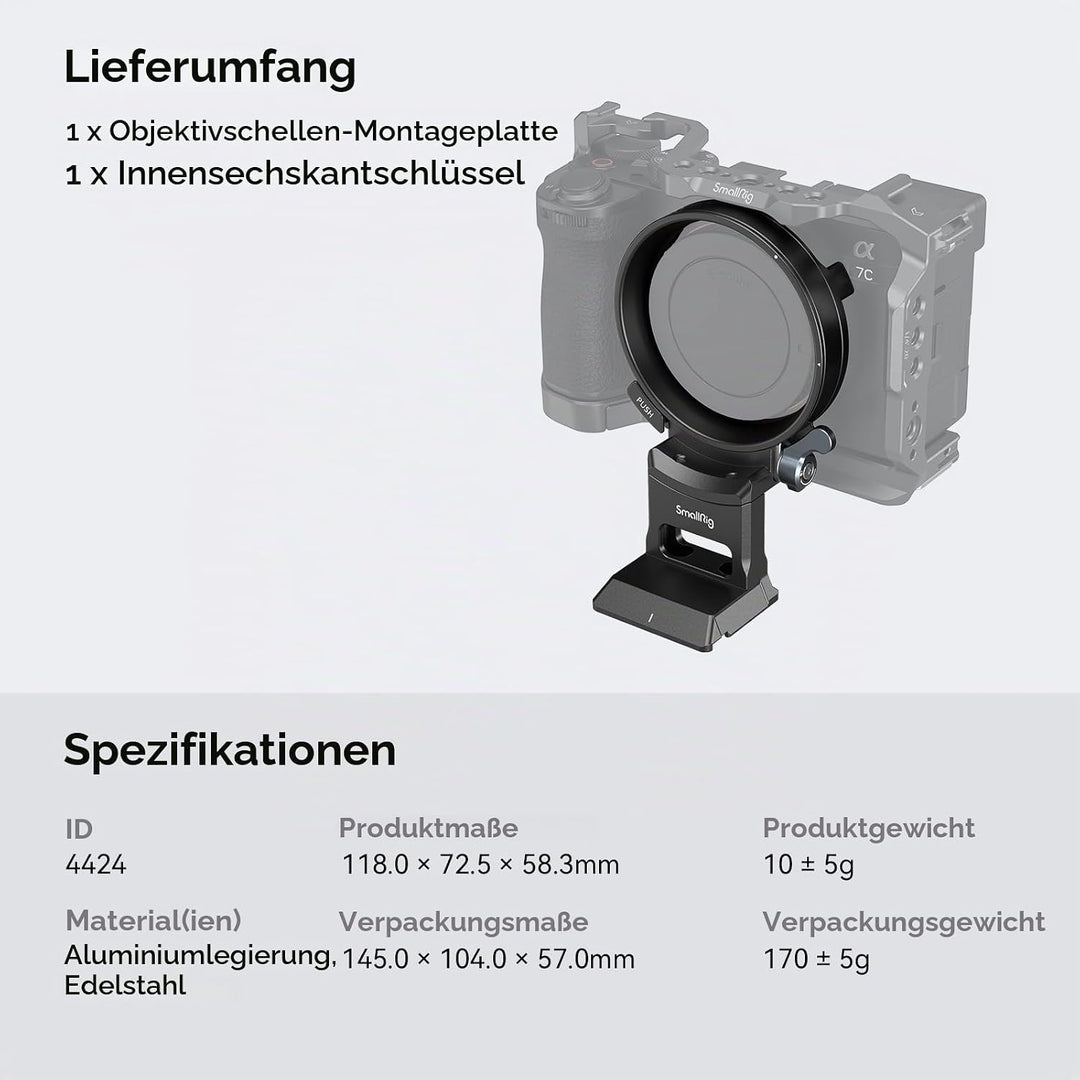 SMALLRIG Rotatable Collar Mount Plate für Sony A7CII / A7CR-Kamera, muss mit 4422/4438 verwendet Wer