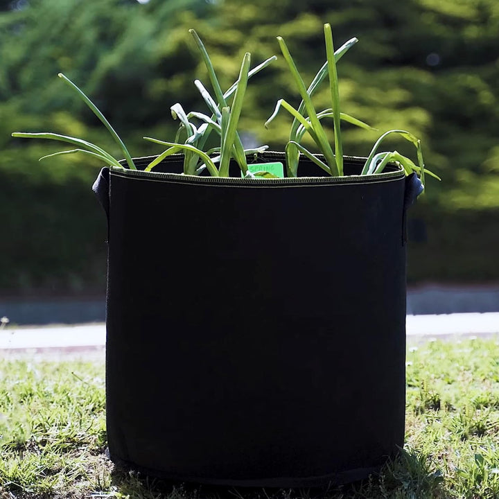 Praknu Pflanzsack 60l - 3 Kartoffelsack Gross aus Vliesstoff mit Pflanzenstecker zum Beschriften -mi