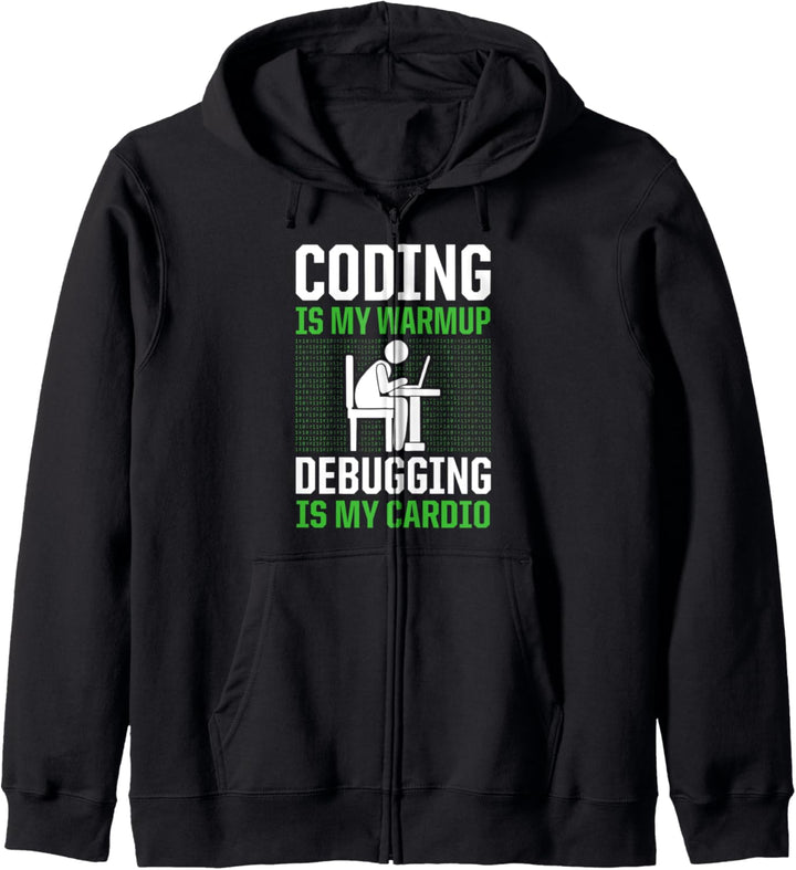 Coding ist mein Warmup Debugging ist mein Cardio Coder Kapuzenjacke
