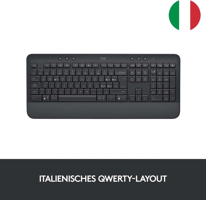 Logitech Signature K650 Comfort kabellose Tastatur mit Handballenauflage, BLE Bluetooth/Logi Bolt US