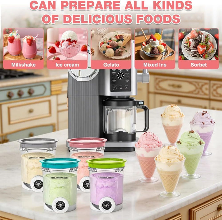 Behälter für Ninja Creami Swirl NC700 NC701EU Serie, Afenau 4 Stück BPA-Frei Eisbehälter mit SwirlDe