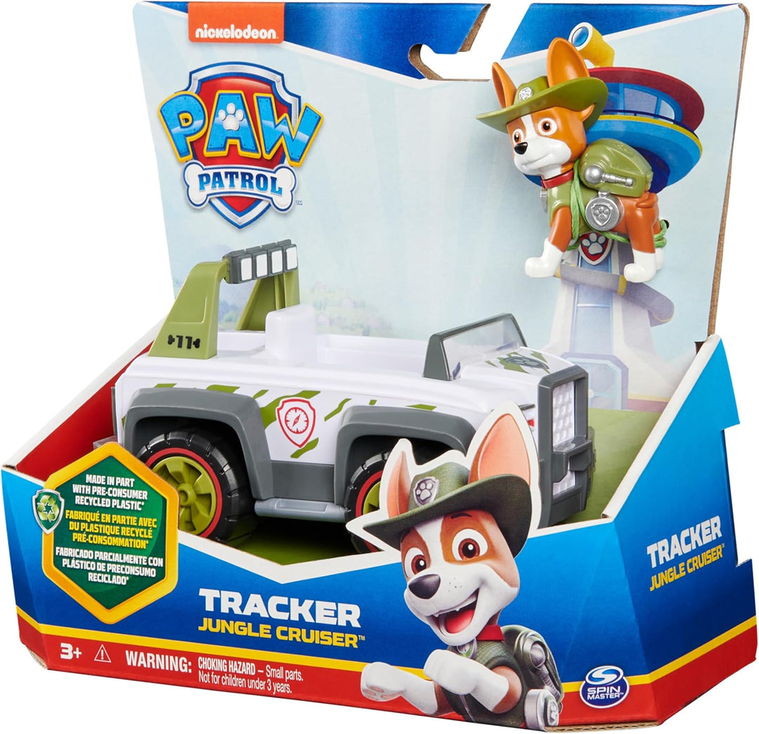PAW PATROL, Jungle Cruiser mit Tracker-Figur (Sustainable Basic Vehicle/Basis Fahrzeug), Spielzeug f