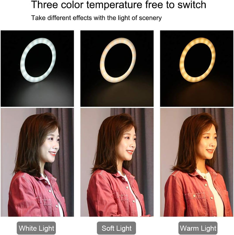 PULUZ 4-in-1 Vlogging Live Broadcast 11,7 cm Ring LED Selfie Licht Smartphone Video Rig Griff Stabil