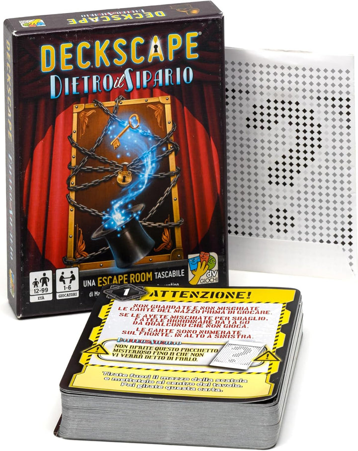 DV Spiele - Deckscape-Hinter der Sipario-EIN Escape Room Pocket - Italienische Edition, Mehrfarbig,
