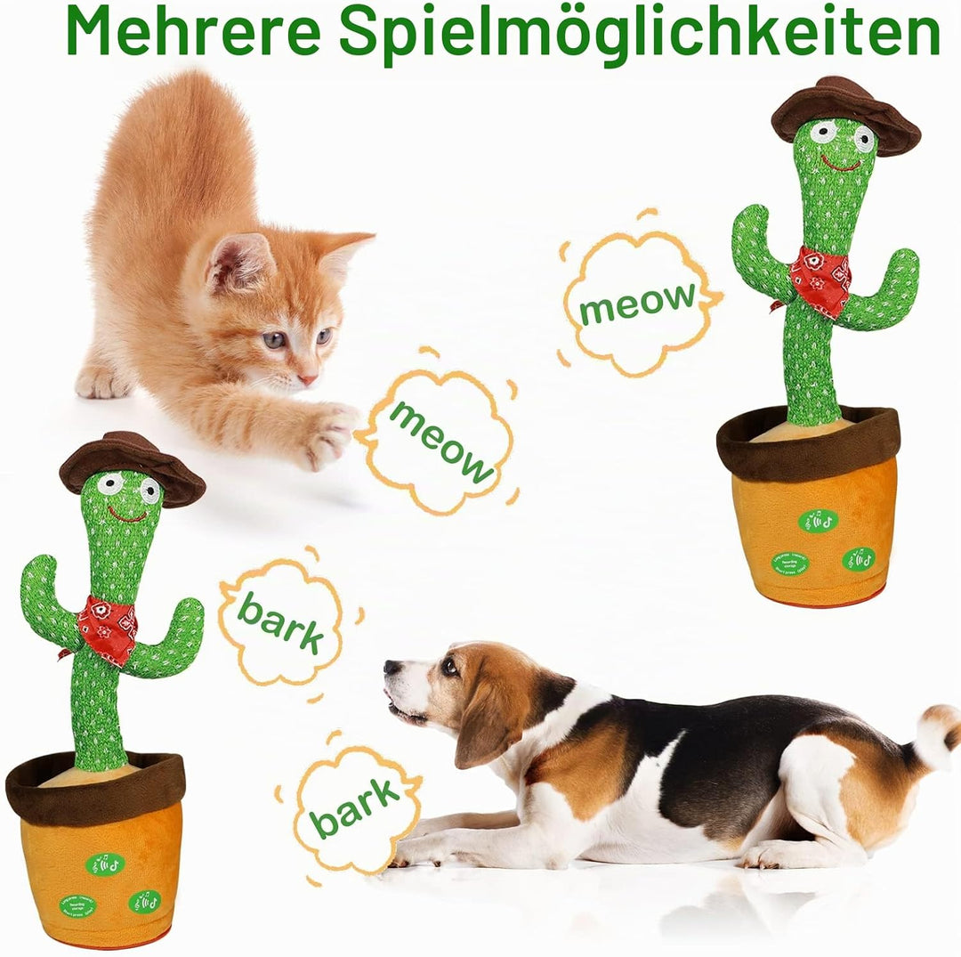 Sprechender Kaktus Spielzeug - Nachsprechen, Singender Tanzender Plüschtier Mit 120 Liedern, Wiederh