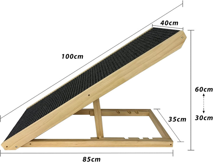 Hundetreppe Holz Hunderampe Haustiertreppe für Grosse Hunde Katzen Haustiere, Klappbar Hunderampen T