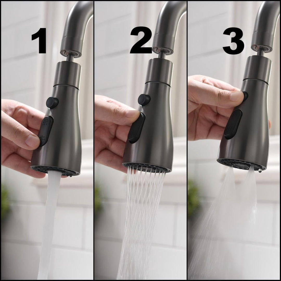 Vorfenster Küchenarmatur grau Hochdruck Wasserhahn Küche 304 Edelstahl