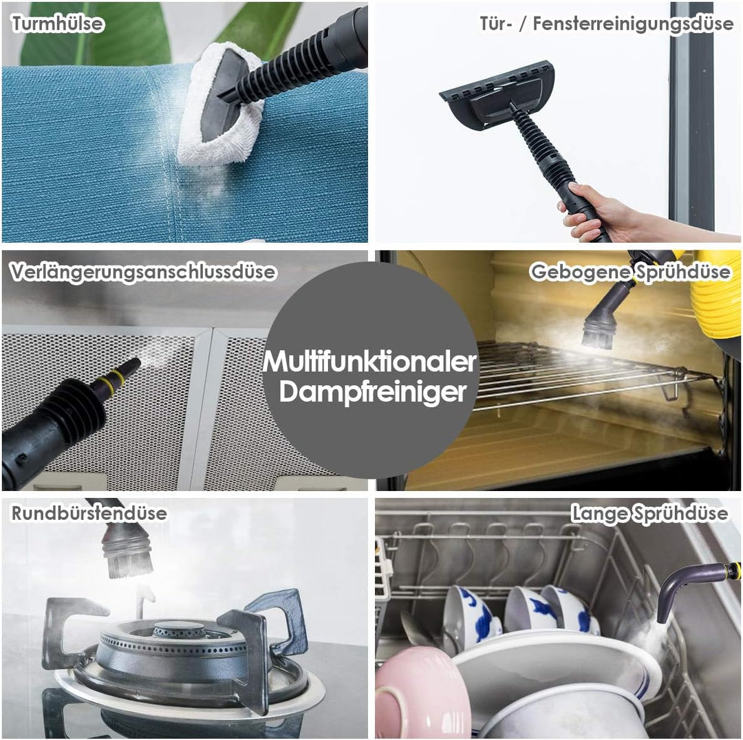 GOPLUS Dampfreiniger Handgerät, 1050W Handdampfreiniger, Aufheizzeit: 3 min., Dampfdruck: 3 bar, 350