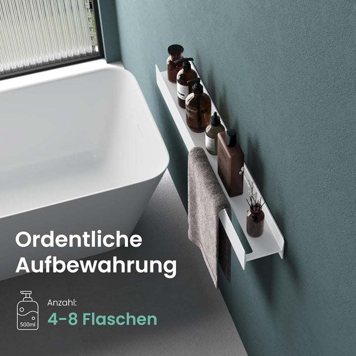 Mai &amp; Mai Duschablage zum Bohren oder Kleben Duschregal Badablage 80cm Badezimmerablage zur Wandmont