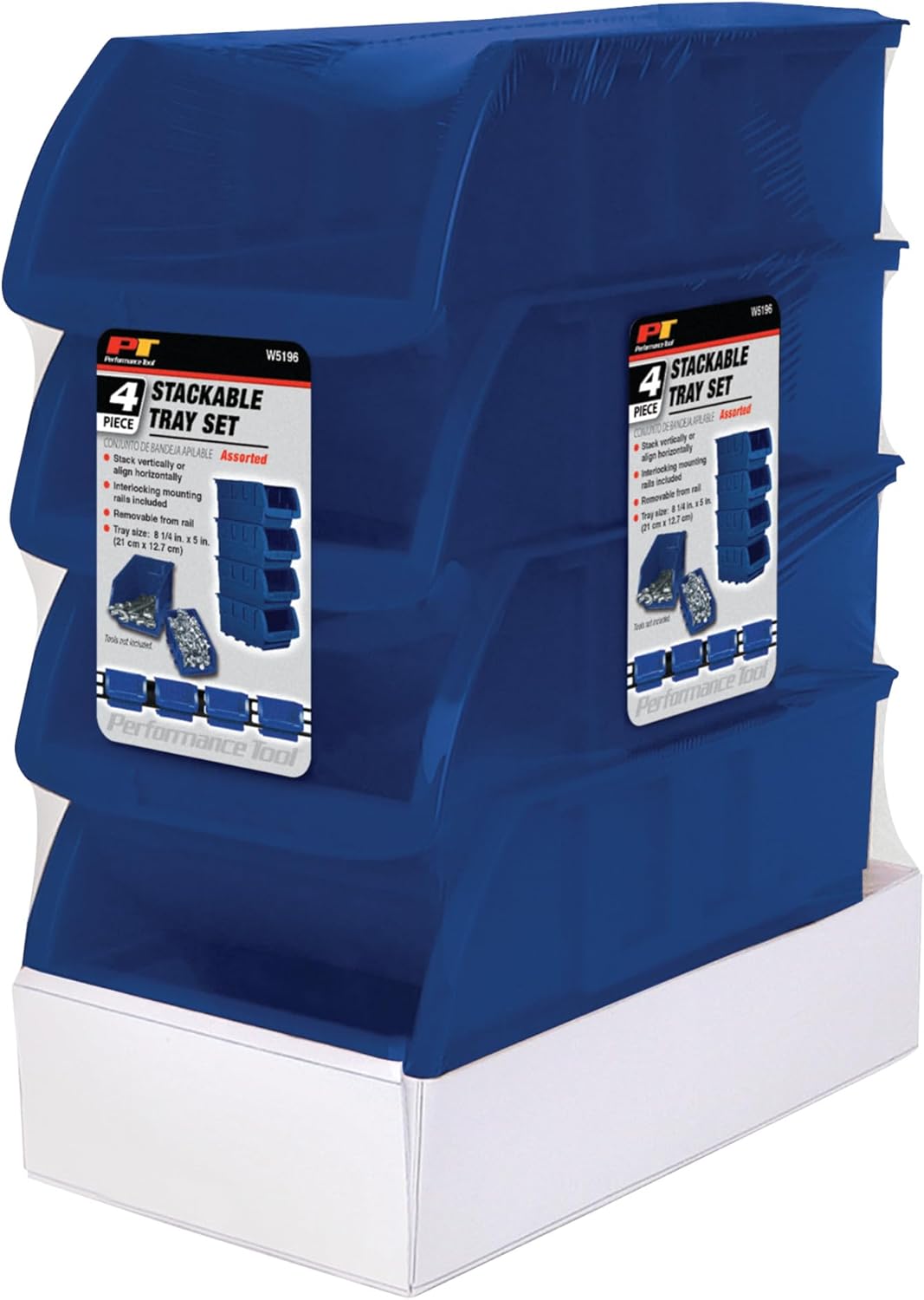 Performance Tool W5196 Large Stackable Storage Trays - Adjustable for Vertical or Horizontal Positio