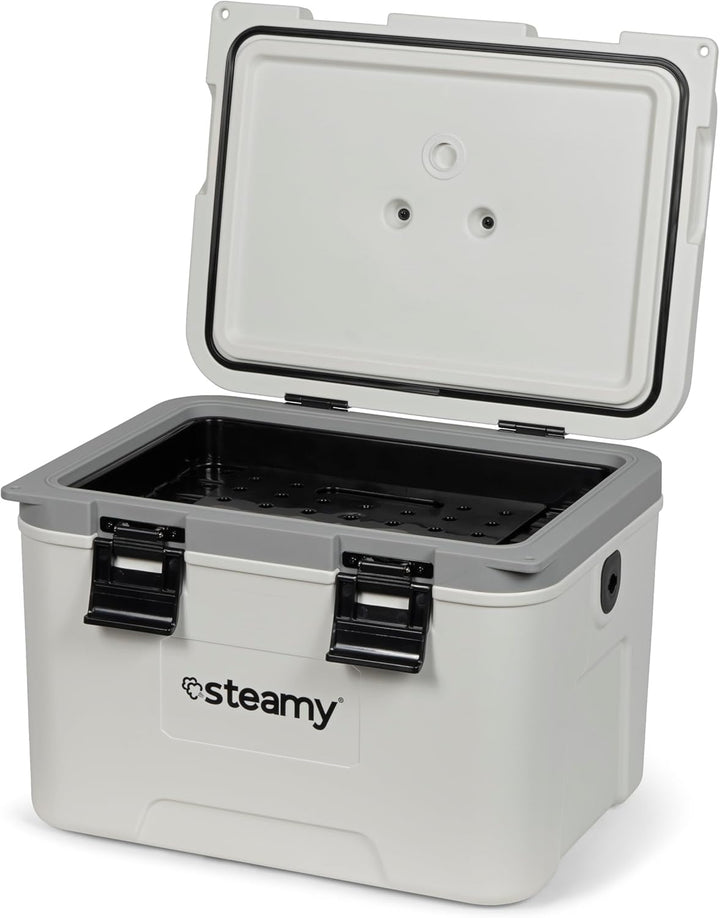 Steamy Marine 21, Kühlbox Inklusive Trennwand und Einlegeschale, 21 Liter, Weiss