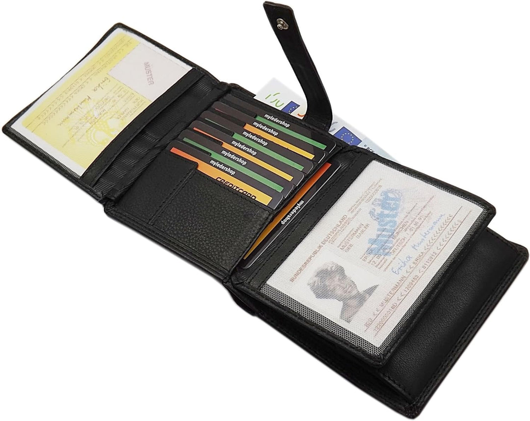 Rindleder Geldbörse / Geldbeutel / Portemonnaie / Portmonaise / Geldtasche / Portmonee mit RFID & NF