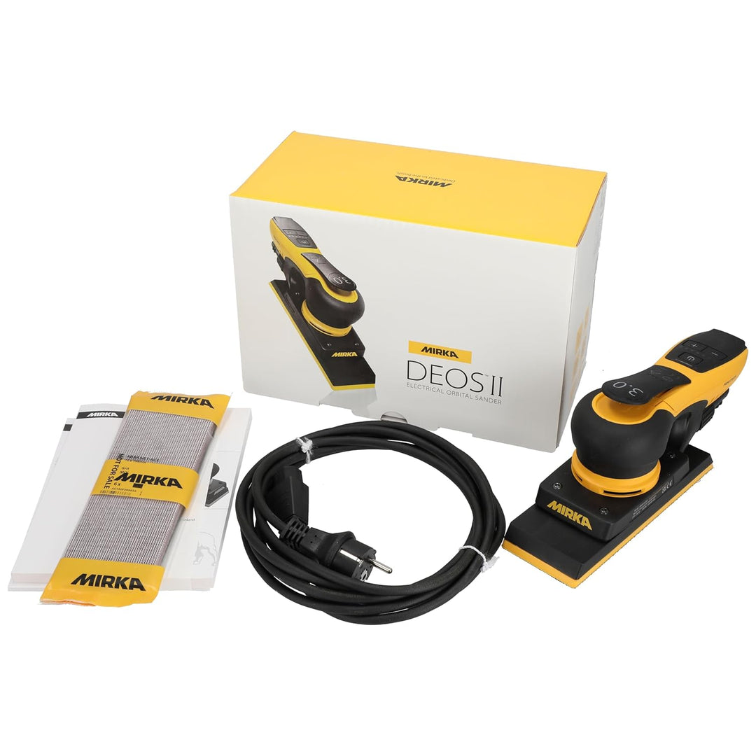 Mirka DEOS II 383 Schwingschleifer 70x198mm 300 W vibrationsarme Schleifmaschine für staubfreies Sch