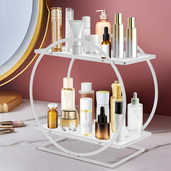 Makeup Organizer 2 stöckig Hautpflege Parfüm Organizer Perfume Storage Kosmetik Aufbewahrungsrega l2