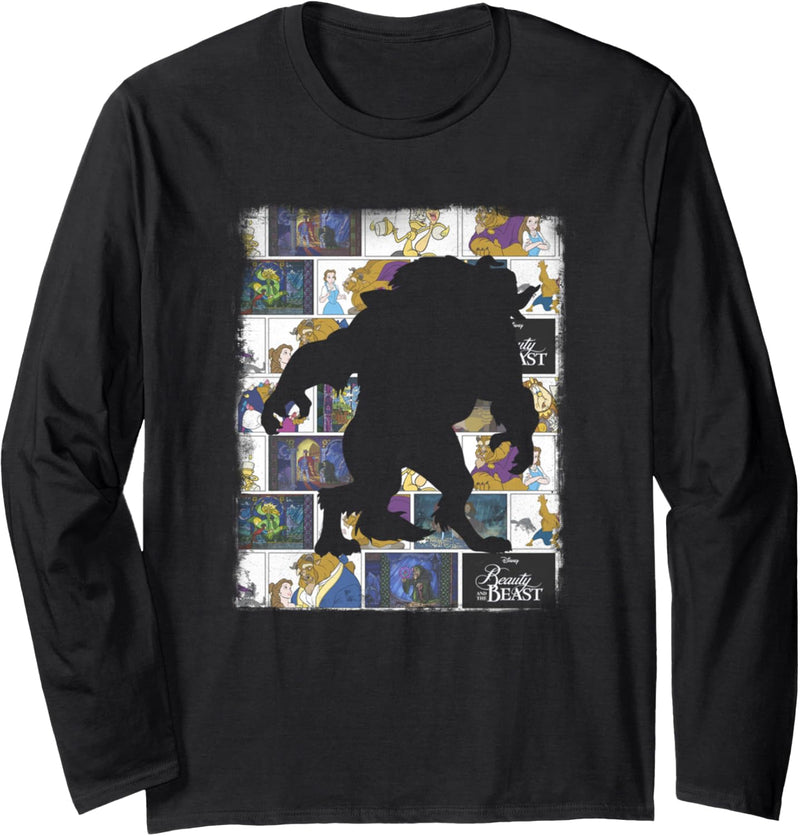 Disney Beauty and the Beast Silhouette Character Panels Langarmshirt