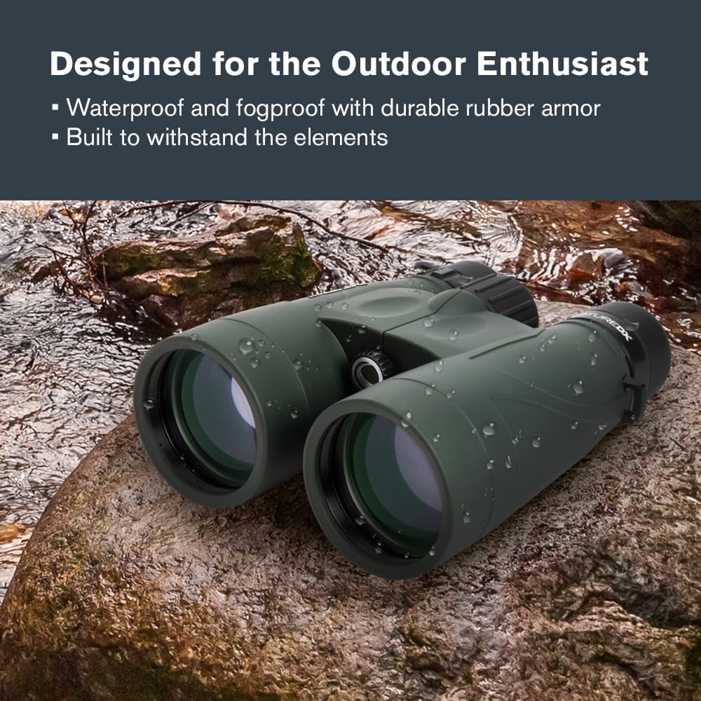 Celestron 71336-CGL Nature DX Fernglas, mit 12 x 56 Vergrösserung, mit BaK4-Prismen, Schwarz Nature