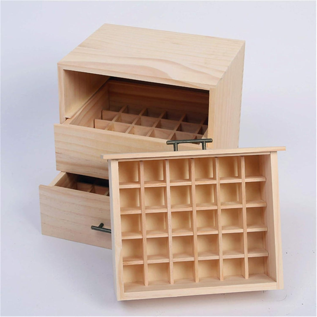 CHSEEO Ätherisches Öl Display Box Halter Organisator Aufbewahrungsbox 90 Löcher Holzbox Kann Nagella