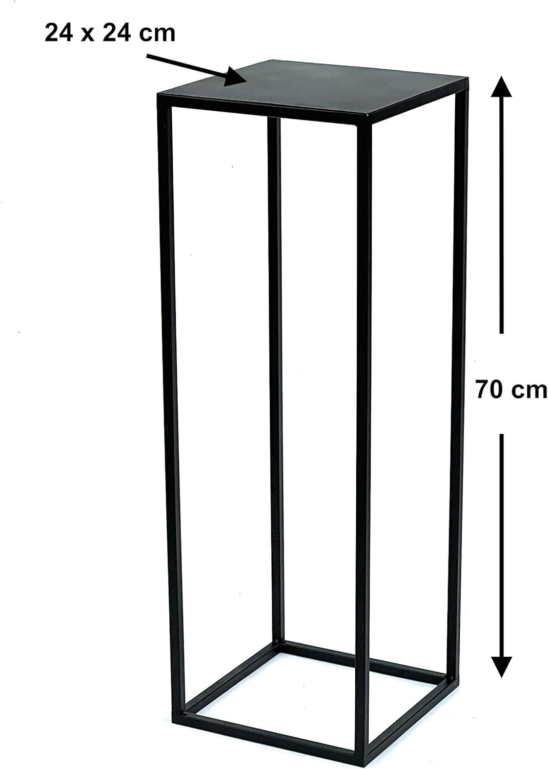 DanDiBo Blumenhocker Metall Schwarz Eckig 70 cm Blumenständer Beistelltisch 96350 Blumensäule Modern